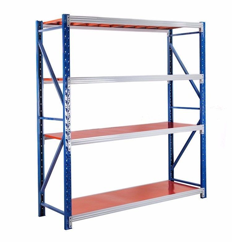 Custom Heavy Duty Shelving 4 Tier Blue Warehouse Storage Metal Stacking Shelf Rack Unit