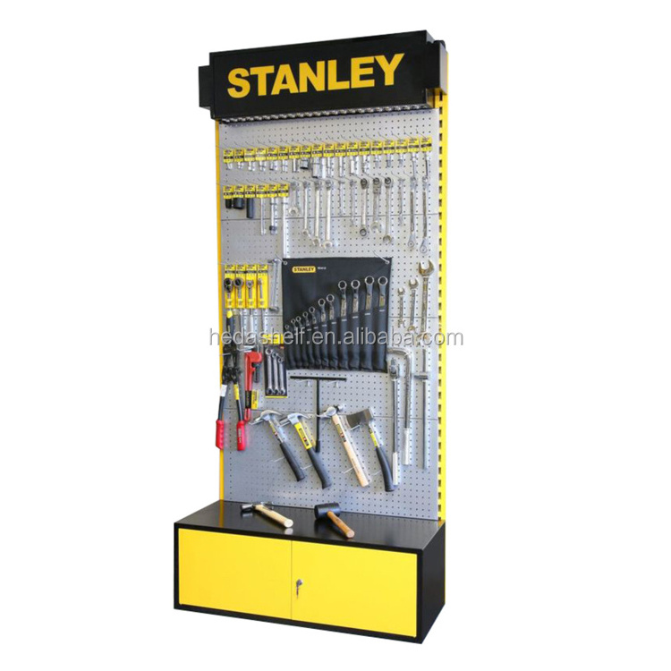 Customized Heavy-Duty Peg Board Display Stand Fashion Metal Tool Stand for Supermarket Retail Store Portable Modern Design