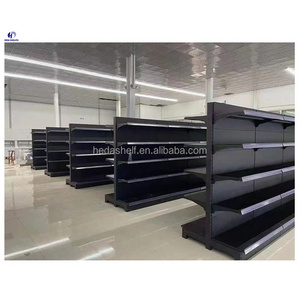 Custom Heavy Duty Iron Metal Retail Shelf Display Supermarket Gondola Shelving Rack shelves for retail store price