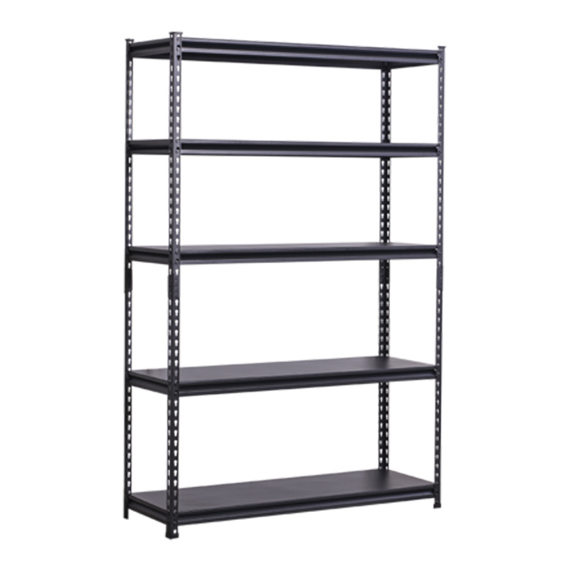 Cheap price Black 5 layer boltless shelf Angle steel light duty industrial warehouse storage rack