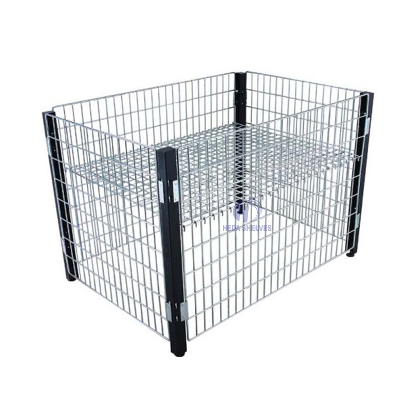 Advantage Price Warehouse Folding Rolling Metal Container Storage Cage With Wheels