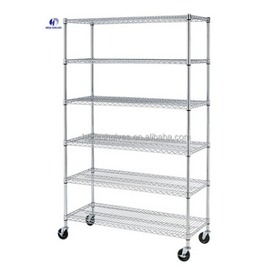 Adjustable Heavy Duty Chrome 5 Tiers Wire Shelving Unit Chrome Storage Shelves Racking