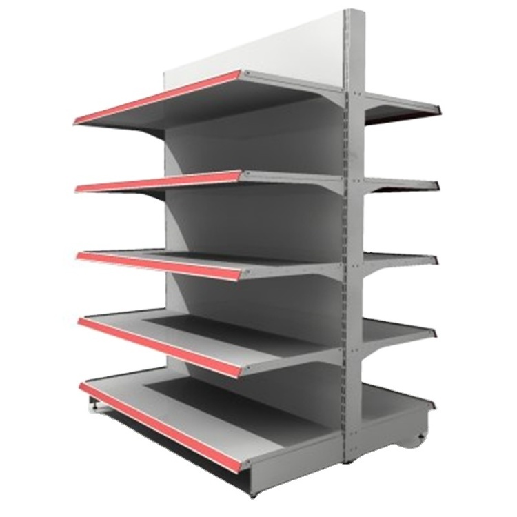 Steel Supermarket Double Sided Grey Shelves Display Commercial Used Super Shelves For Sale