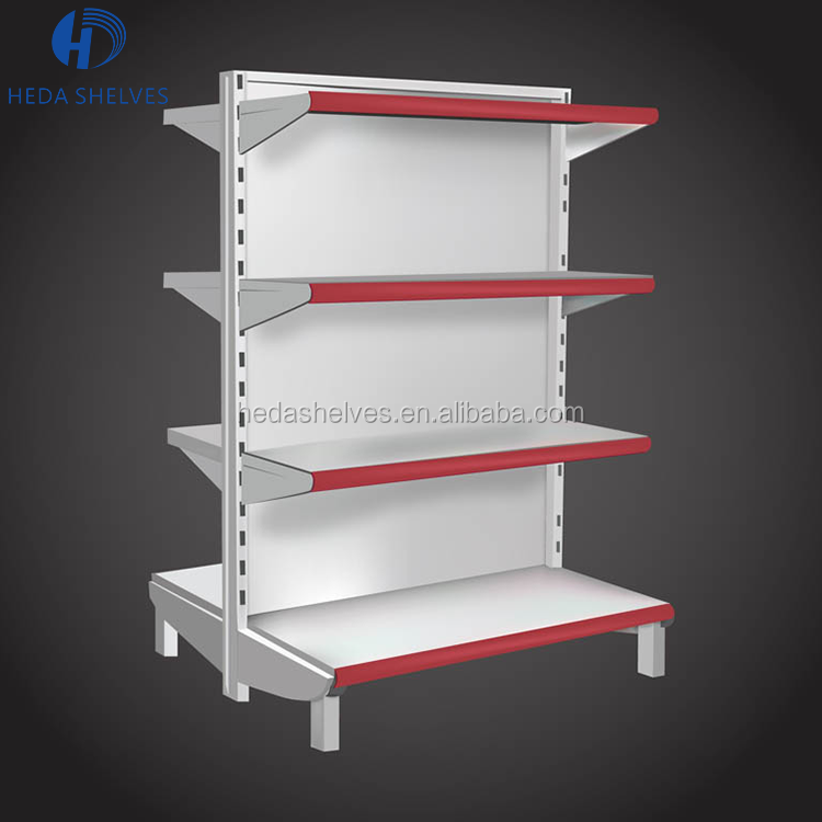 Steel Supermarket Double Sided Grey Shelves Display Commercial Used Super Shelves For Sale