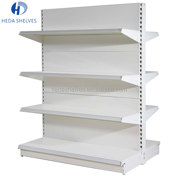 Steel Supermarket Double Sided Grey Shelves Display Commercial Used Super Shelves For Sale