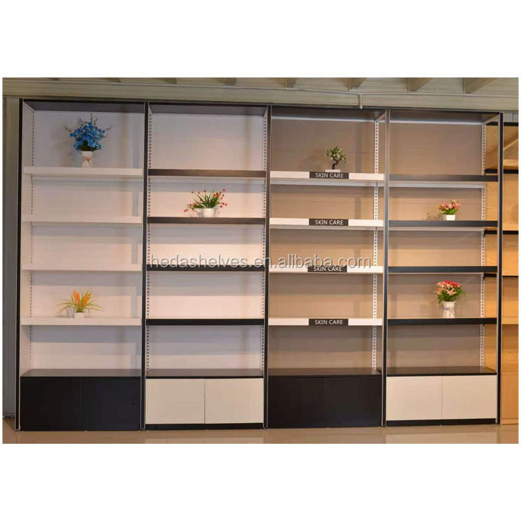 Modern designs cabinet wood supermarket retail display shelf wooden display racks case for store