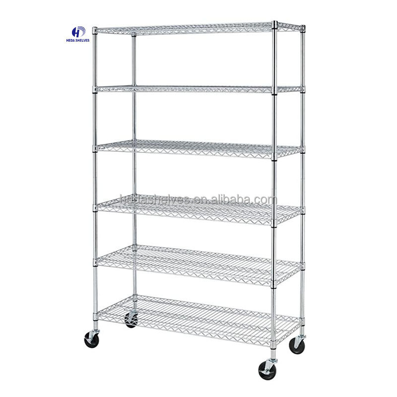 5 Tier Adjustable Layer Rack Wire Shelving Unit Commercial Metal Shelf for Garage