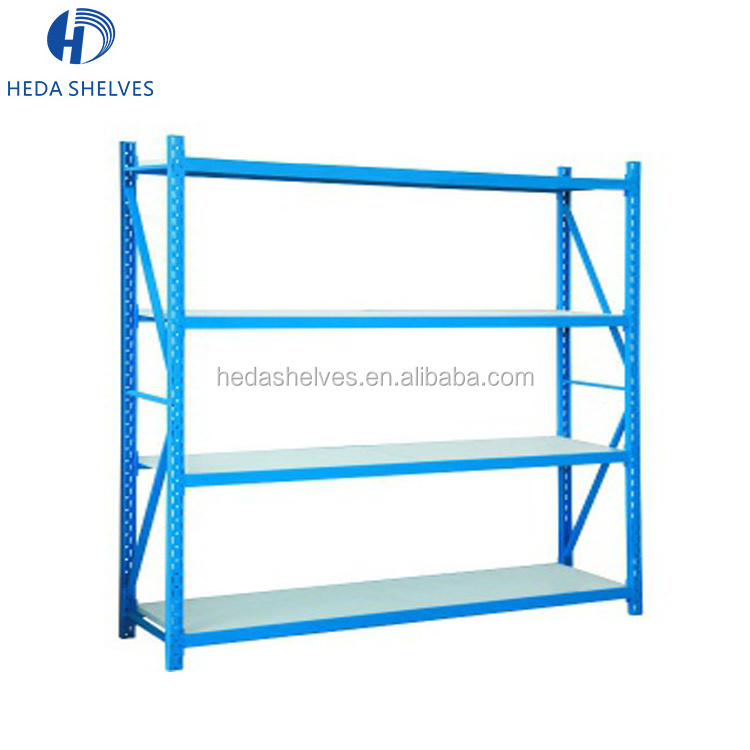 Factory Price Steel Slotted Angle Racks Long Span Warehouse Storage Rack Shelves