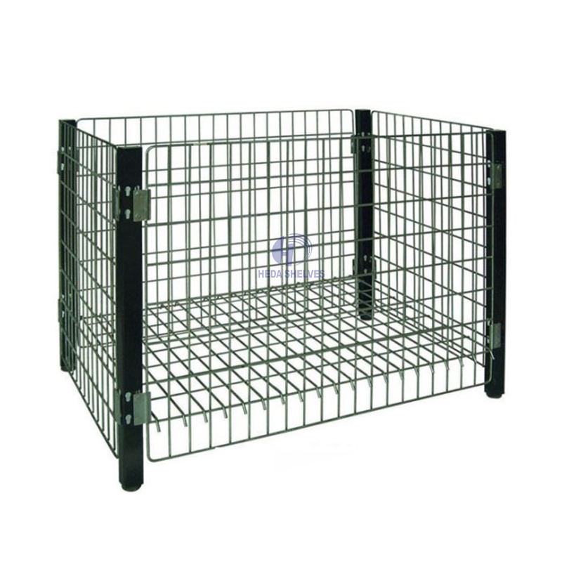 Advantage Price Warehouse Folding Rolling Metal Container Storage Cage With Wheels