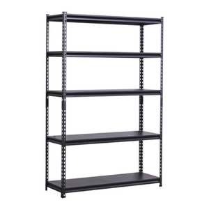 Cheap price Black 5 level boltless warehouse Light duty storage rack Angle steel shelf