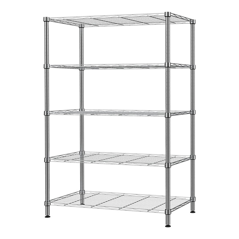 5 Tier Adjustable Layer Rack Wire Shelving Unit Commercial Metal Shelf for Garage