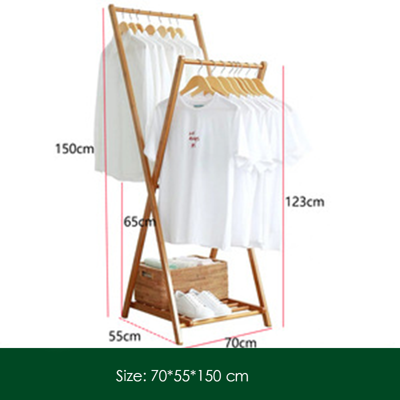 Top Quality Bamboo Collapsible Coat Rack Multifunction Shoe Coat Rack Drying Rack