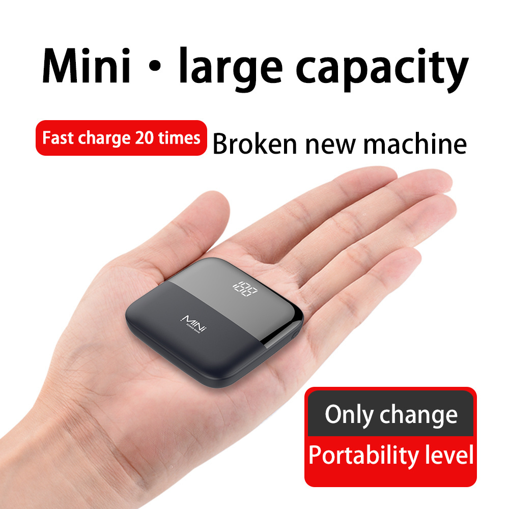 2021 trending ABS mini power bank 10000mah Dual USB portable charger ultra slim powerbanks for mobile with 2 USB port