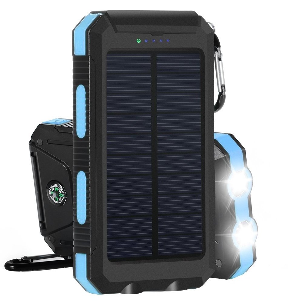 NEW Waterproof Solar Power Bank 10000mah Dual USB Solar Battery Charger Travel Powerbank for All Phone