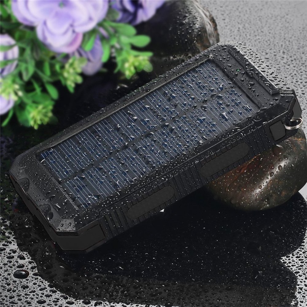 NEW Waterproof Solar Power Bank 10000mah Dual USB Solar Battery Charger Travel Powerbank for All Phone