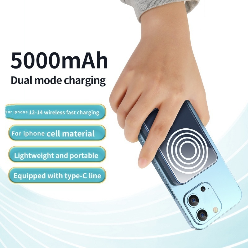 Mini Power Bank 10000mah Magnetic Wireless Charger PD 20W Battery Pack Fast Charger Metal Powerbank banco de pode