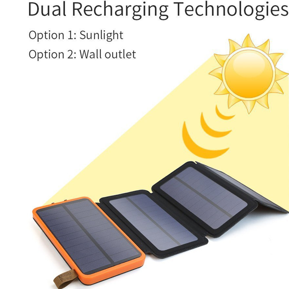 2022 High Capacity Charger 20000mAh Waterproof Solar Power Bank Mobile Powerbank solar energy power banks for mobile phone