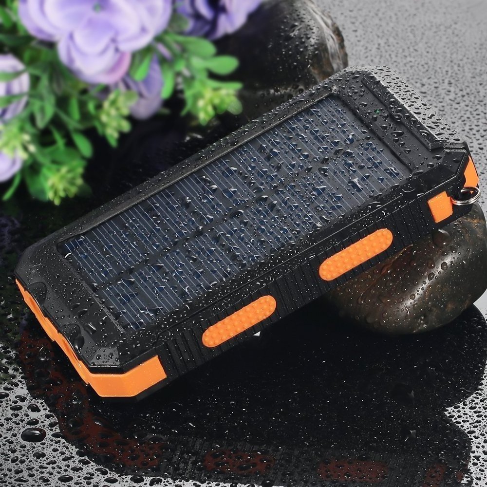 NEW Waterproof Solar Power Bank 10000mah Dual USB Solar Battery Charger Travel Powerbank for All Phone