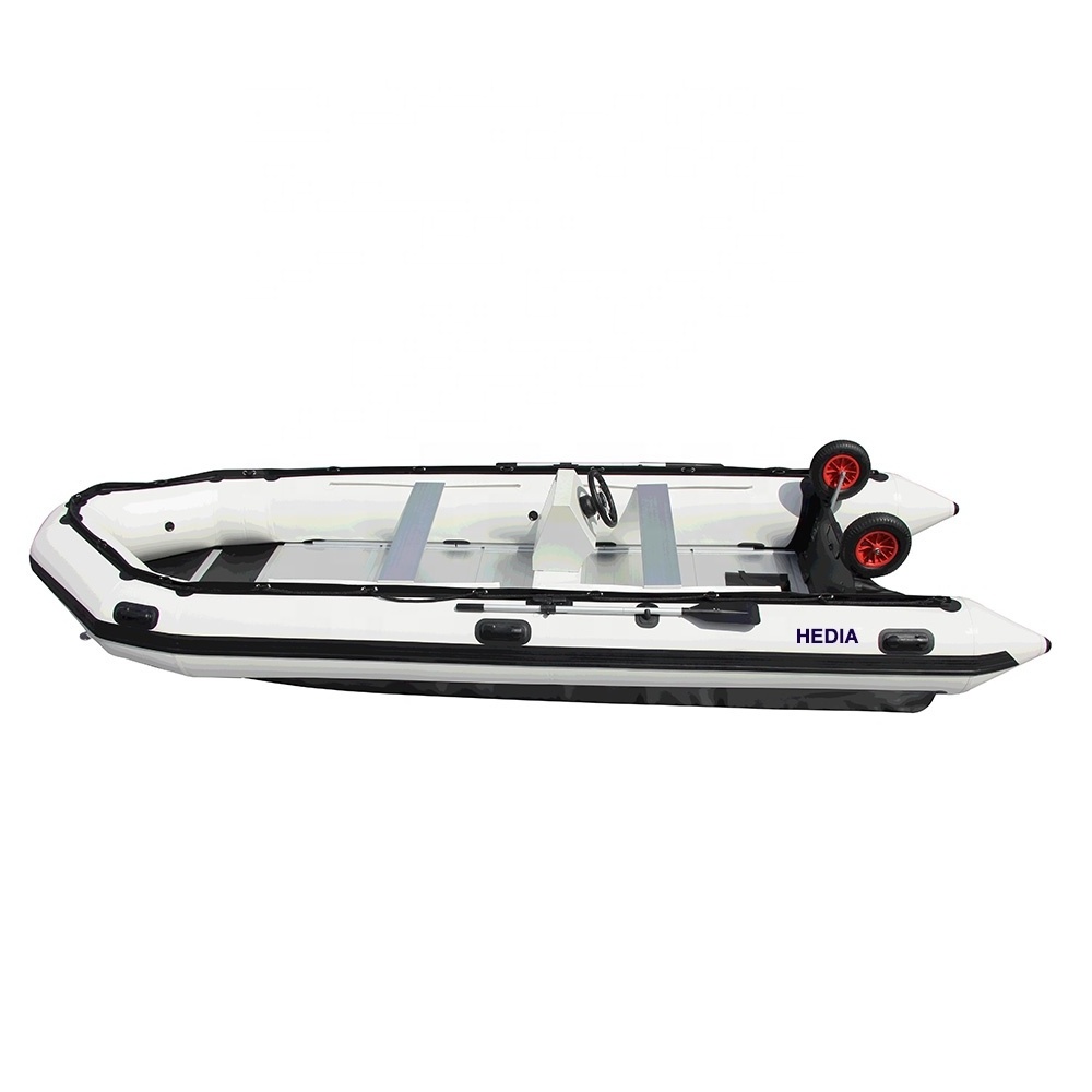 20ft 600cm 6m inflatable boat with steering and transom wheel