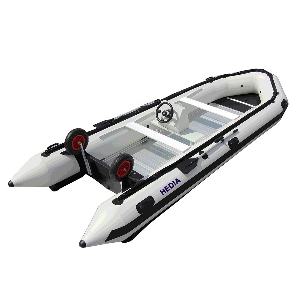 20ft 600cm 6m inflatable boat with steering and transom wheel