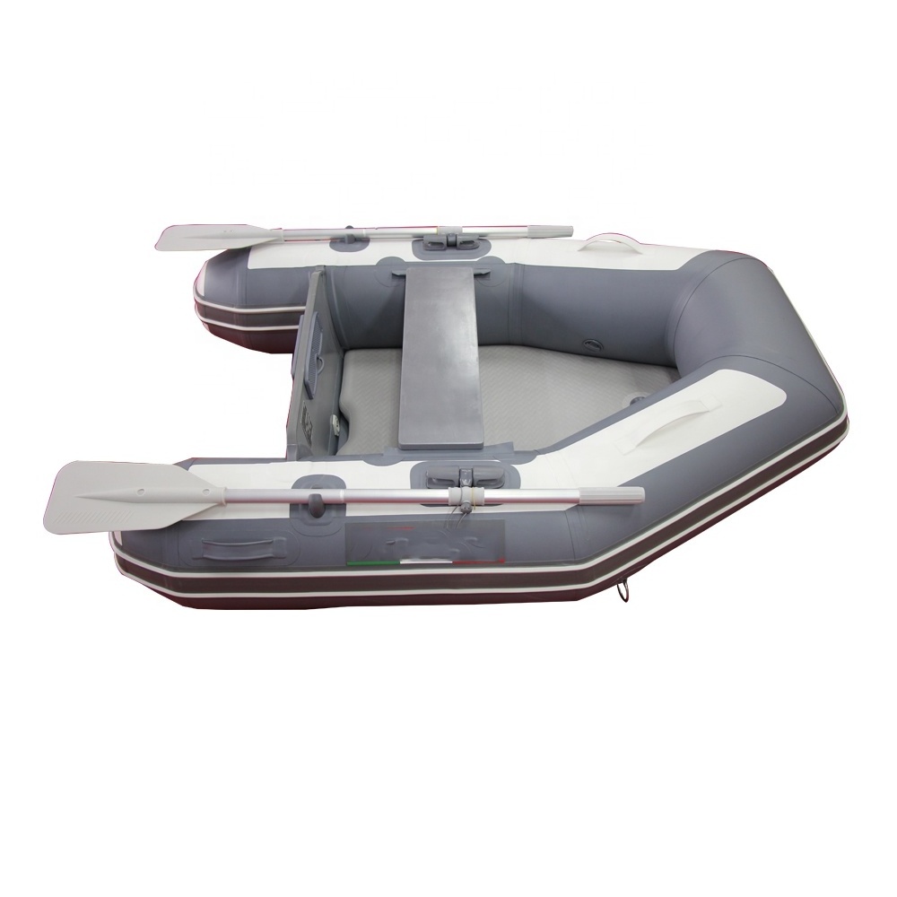 2.0m 2-person Small Tender double wall fabric Foldable Floor Inflatable Rescue Boat for rowing