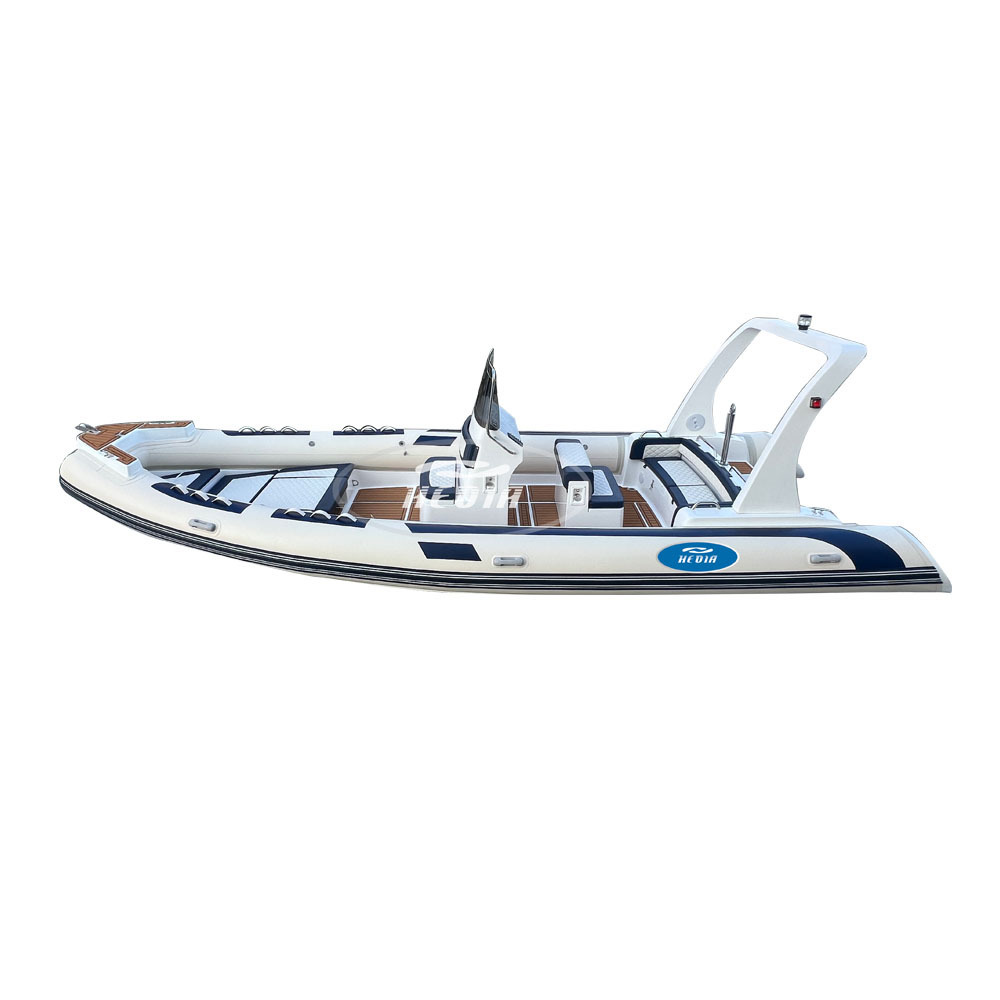 Hedia 25ft RIB750 High Speed 15 people Fiberglass Hull Hypalon RIB Boat With Navigation lights and Seats for Family