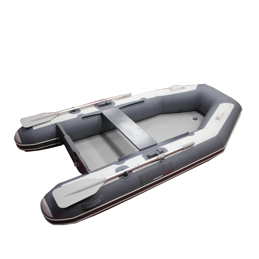 2.0m 2-person Small Tender double wall fabric Foldable Floor Inflatable Rescue Boat for rowing