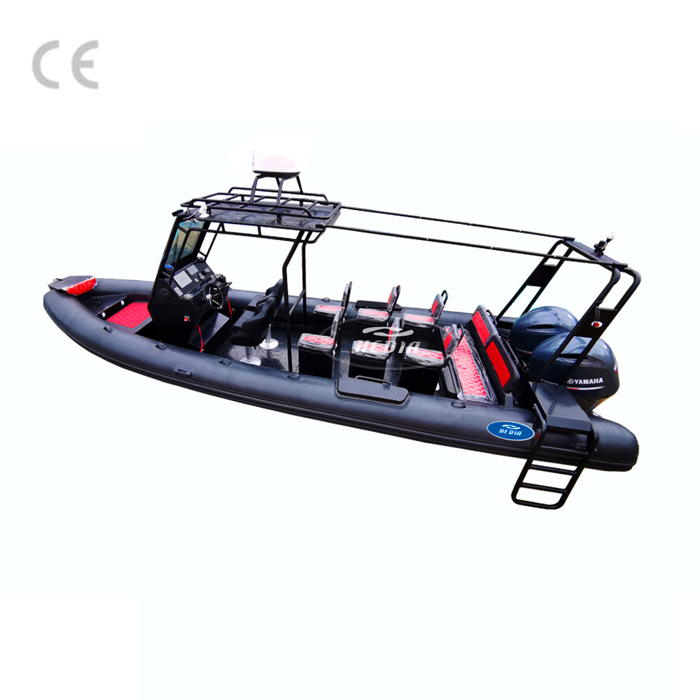 New design 25ft luxury rowing welded aluminum center cabin hardtop boat 760