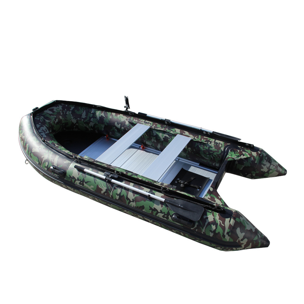 Camouflage pvc fabric 3.6m Aluminum Inflatable Rowing Boat For fishing