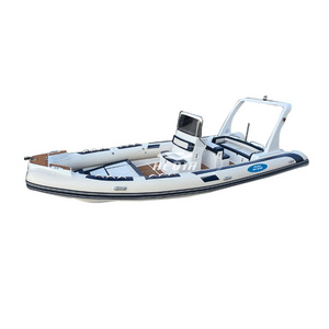 Hedia 25ft RIB750 High Speed 15 people Fiberglass Hull Hypalon RIB Boat With Navigation lights and Seats for Family