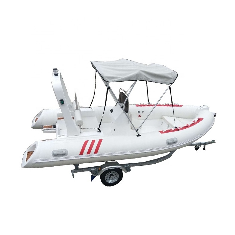 High Quality 4.3m 14.1ft center console fiberglass boats Outboard Engine Rowing Boat with Teak foor