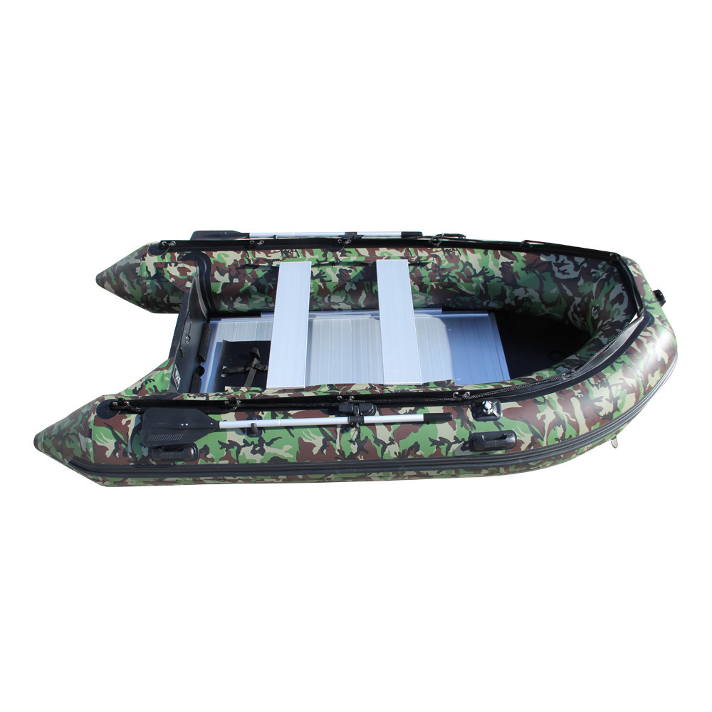 Camouflage pvc fabric 3.6m Aluminum Inflatable Rowing Boat For fishing