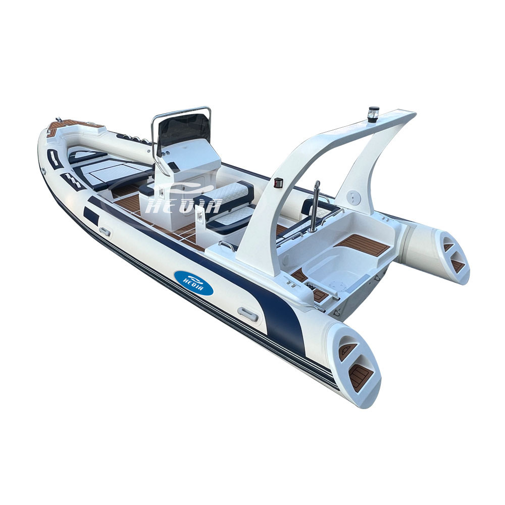 Hedia 25ft RIB750 High Speed 15 people Fiberglass Hull Hypalon RIB Boat With Navigation lights and Seats for Family