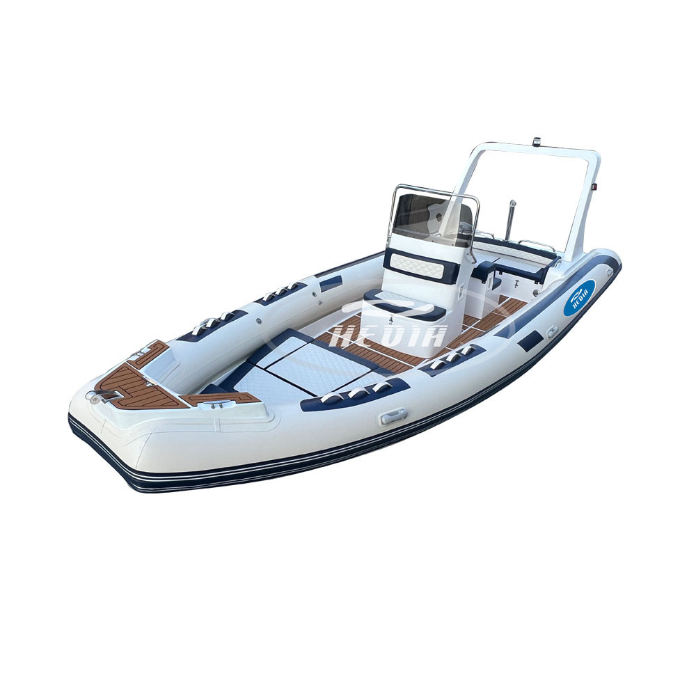 Hedia 25ft RIB750 High Speed 15 people Fiberglass Hull Hypalon RIB Boat With Navigation lights and Seats for Family