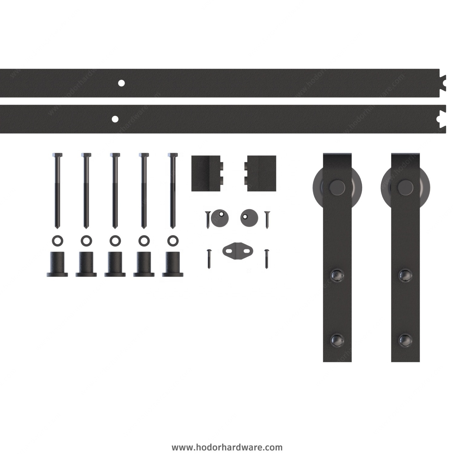 Hodor FT01 Barn Door Hardware Kit 5FT Heavy Duty Modular Sliding Door Track Hardware Set for Interior & Exterior Doors