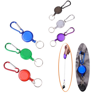 Bestom OEM 32mm round ABS Translucent Retractable Badge Reel Alligator Clip with PVC Strap Key Chain Made from Plastic Alloy