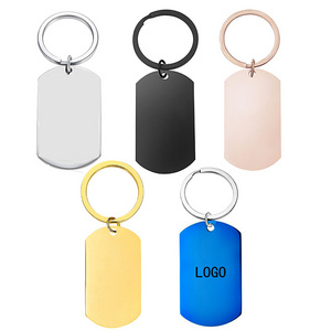 Laser Engraving Custom Keychains Dog Metal Chain Keychain Pendant Jewelry Stainless Steel Pet Tag