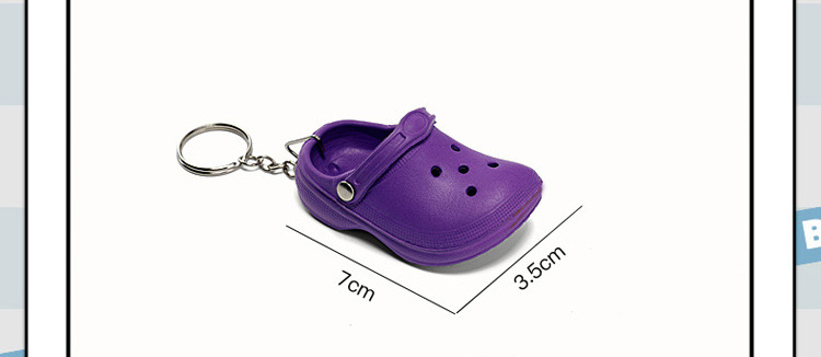 Wholesale Lovely 3D Mini Eva Plastic Croc Key Chain Foam Hole Sandal Slipper Beach Shoe Keychain Decoration