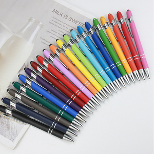 2-in-1 Business Ballpoint Pen Promotional Stylus Screen Ballpen 1.0mm Writing Width Custom Logo Factory Delivery Metal Pen