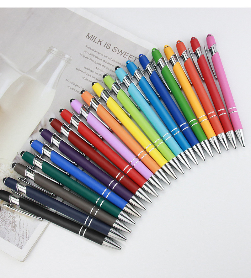 2-in-1 Business Ballpoint Pen Promotional Stylus Screen Ballpen 1.0mm Writing Width Custom Logo Factory Delivery Metal Pen