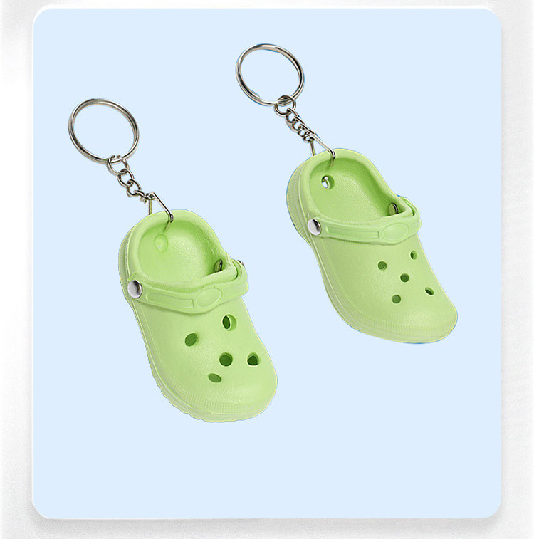 Wholesale Lovely 3D Mini Eva Plastic Croc Key Chain Foam Hole Sandal Slipper Beach Shoe Keychain Decoration