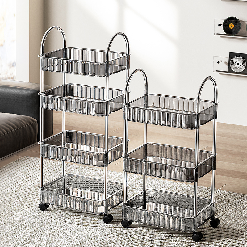 multi purpose kitchen organizer trolley 3 tiers 4 layer stainless steel metal storage rack shelf with wheels