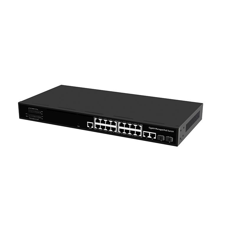 16 Ports Gigabit Ethernet Network Switch L2 Managed Fiber Optical PoE Switches With 5 Combo Port