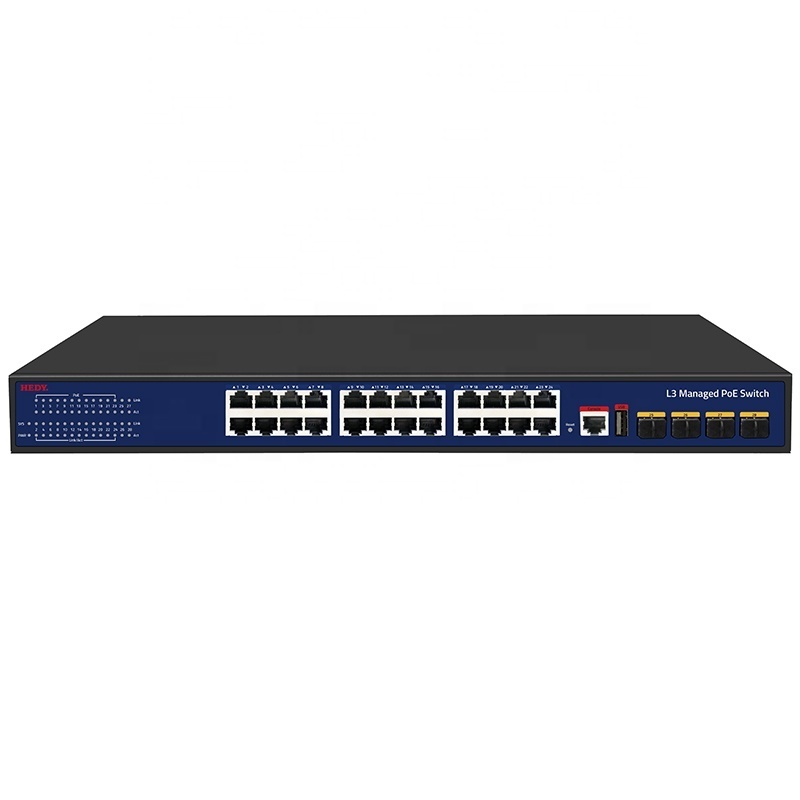 24  Ports Gigabit L3 Managed 10G SFP PoE Switch 10000Mbps SFP Ports 4 10G SFP Ports