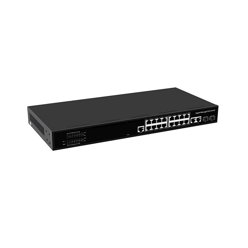 16 Ports Gigabit Ethernet Network Switch L2 Managed Fiber Optical PoE Switches With 5 Combo Port