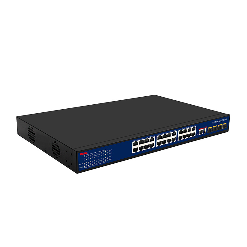 24  Ports Gigabit L3 Managed 10G SFP PoE Switch 10000Mbps SFP Ports 4 10G SFP Ports