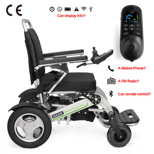 HEDY SEW02 Smart LCD Joystick Extra Wide Seat 55CM Remote Control Power Electric Wheelchair Wheel Chair With SOS Call FM Radio