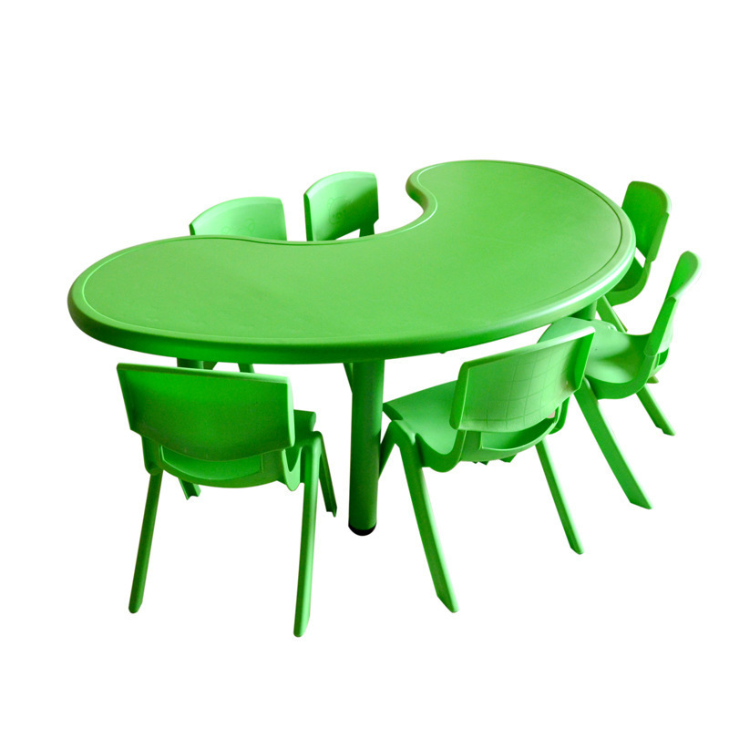 Kindergarten Plastic Wave Table Indoor Kindergarten Furniture for Preschool Kids Tables and Chairs