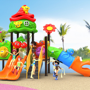 School Children's outdoor playground combined plastic slide and swing