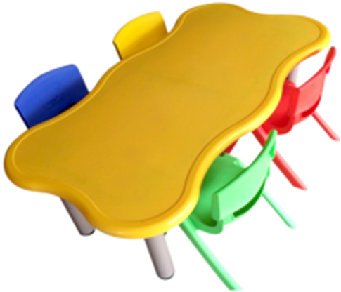 Kindergarten Plastic Wave Table Indoor Kindergarten Furniture for Preschool Kids Tables and Chairs